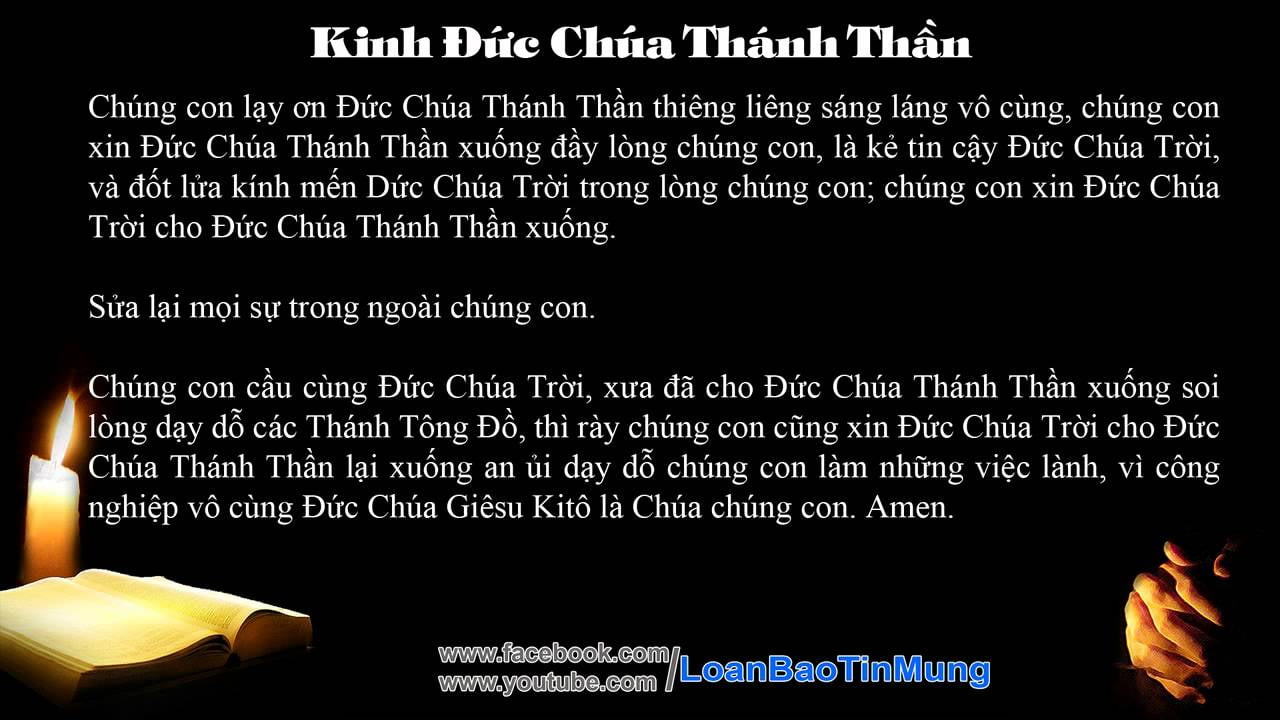 Kinh Đức Chúa Thánh Thần PDF video lyric lời bài hát